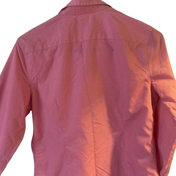 Pre Owned Women’s Lands’ End Long Sleeve Pink Polka Dot Shirt No Iron Sz 2 Style - Picture 2 of 10